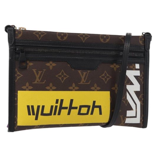 Louis Vuitton Double Flat Messenger Bag Limited Edition Logo Story Monogram Canvas and Denim, MULTICOLOUR, CANVAS, Shoulder bag