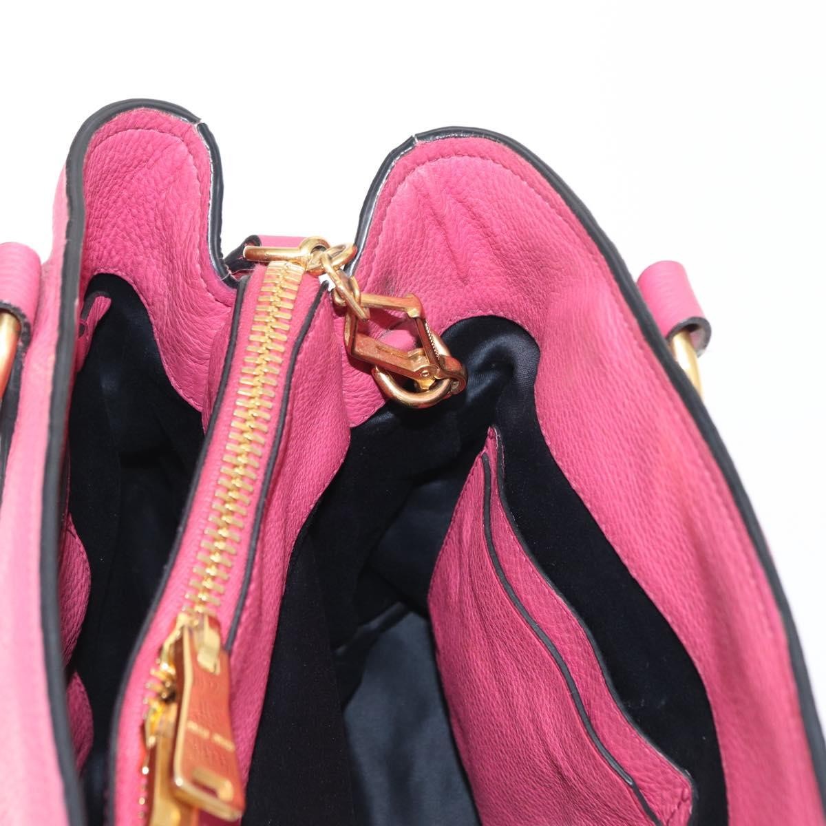 Miu Miu Phenix Convertible Tote Leather, PINK, LEATHER, Tote bag