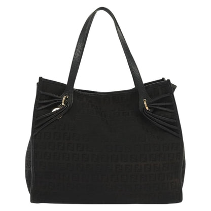 Fendi Vintage Tote Zucchino Canvas, BLACK, CANVAS, Tote bag