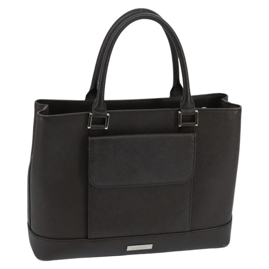 Burberry Front Pocket Tote Leather, BROWN, LEATHER, Tote bag