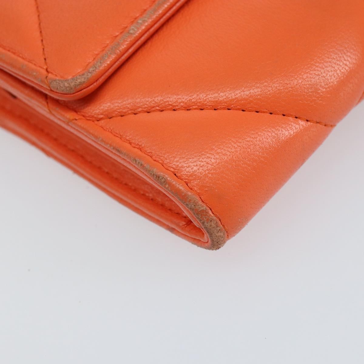 Chanel 19 Flap Wallet Quilted Lambskin, ORANGE, LEATHER, Wallets