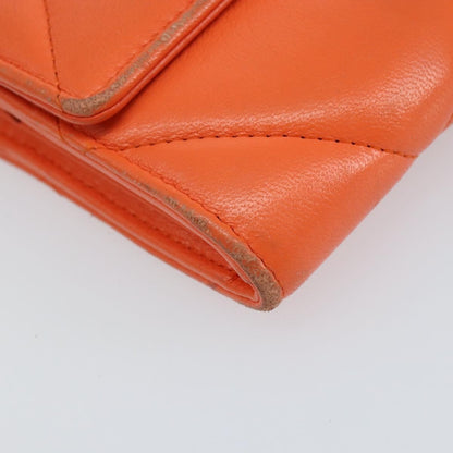 Chanel 19 Flap Wallet Quilted Lambskin, ORANGE, LEATHER, Wallets