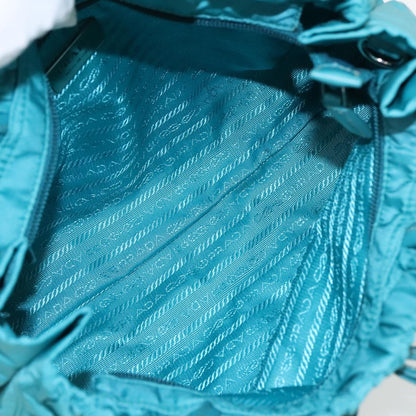 Prada Bow Convertible Tote Tessuto, TURQUOISE, NYLON, Tote bag