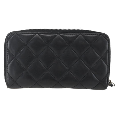 Chanel Zip Around Organizer Wallet Quilted Lambskin, BLACK, LEATHER, Wallets