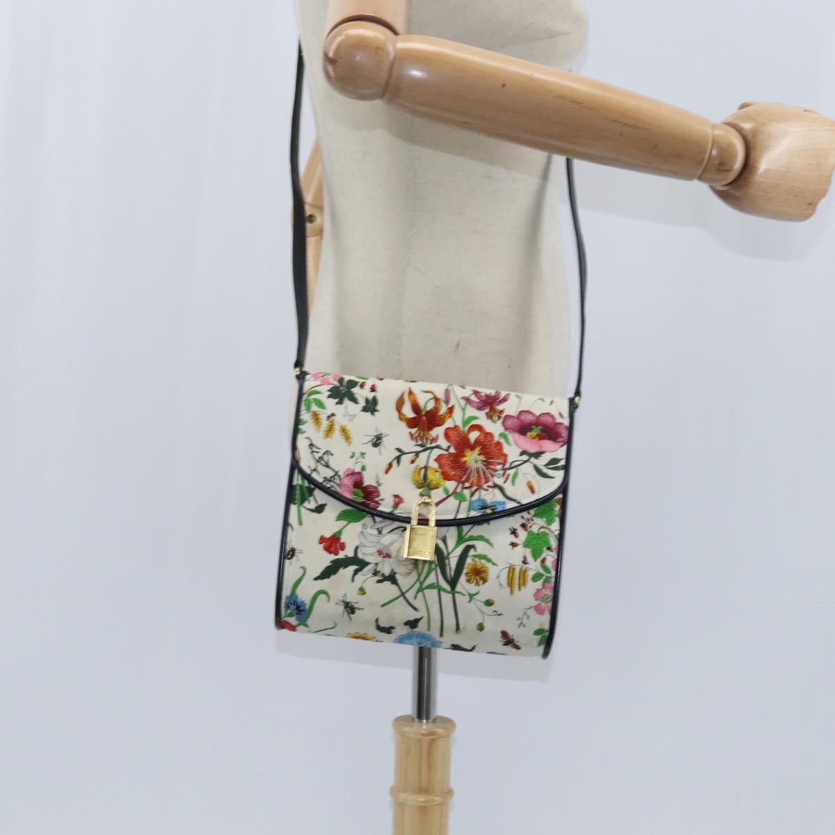 Gucci Vintage Flap Crossbody Bag GG Coated Canvas and Leather, MULTICOLOUR, CANVAS, Shoulder bag