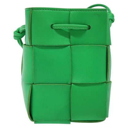 Bottega Veneta Cassette Leather, GREEN, LEATHER, Shoulder bag
