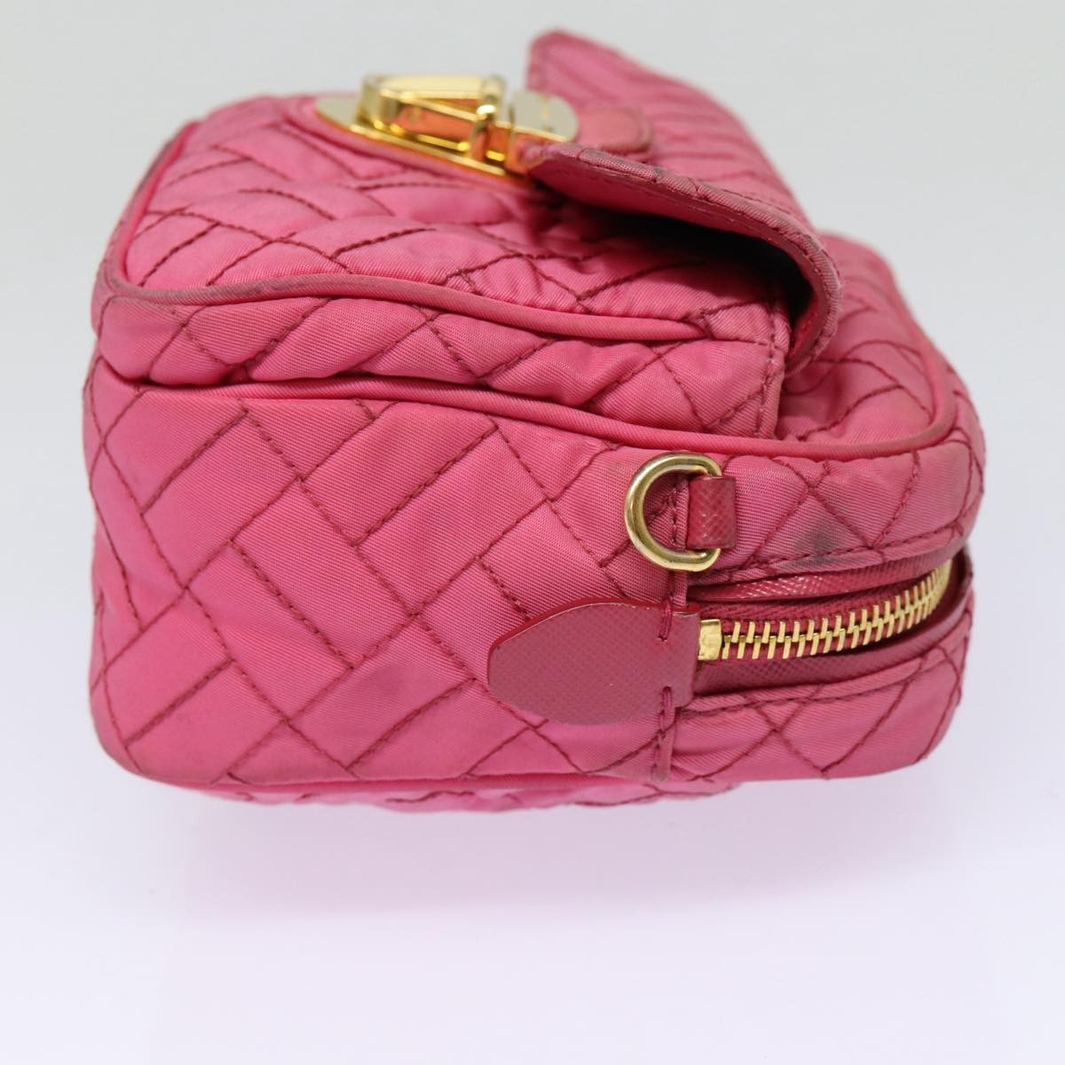 Prada Vintage Shoulder Bag Quilted Tessuto, PINK, NYLON, Shoulder bag