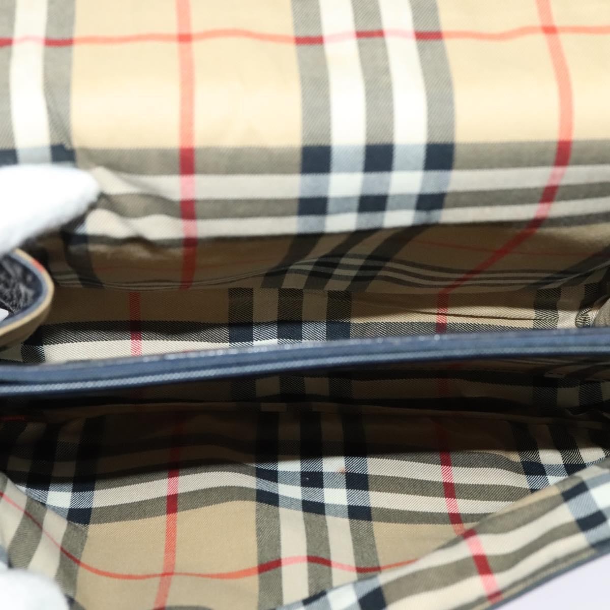 Burberry Flap Shoulder Bag Leather, NAVY, LEATHER, Shoulder bag