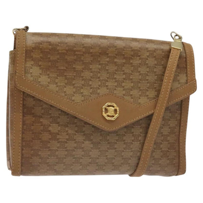 Celine Macadam Shoulder Bag Canvas, BROWN, CANVAS, Shoulder bag