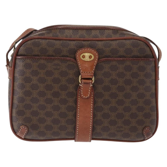 Celine Macadam Shoulder Bag Canvas, BROWN, CANVAS, Shoulder bag