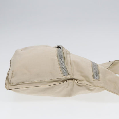 Fendi Vintage Double Pocket Zip Shoulder Bag Canvas, BEIGE, CANVAS, Shoulder bag