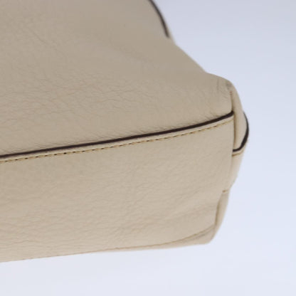 Salvatore Ferragamo Gancini Shoulder Bag Leather, BEIGE, LEATHER, Shoulder bag