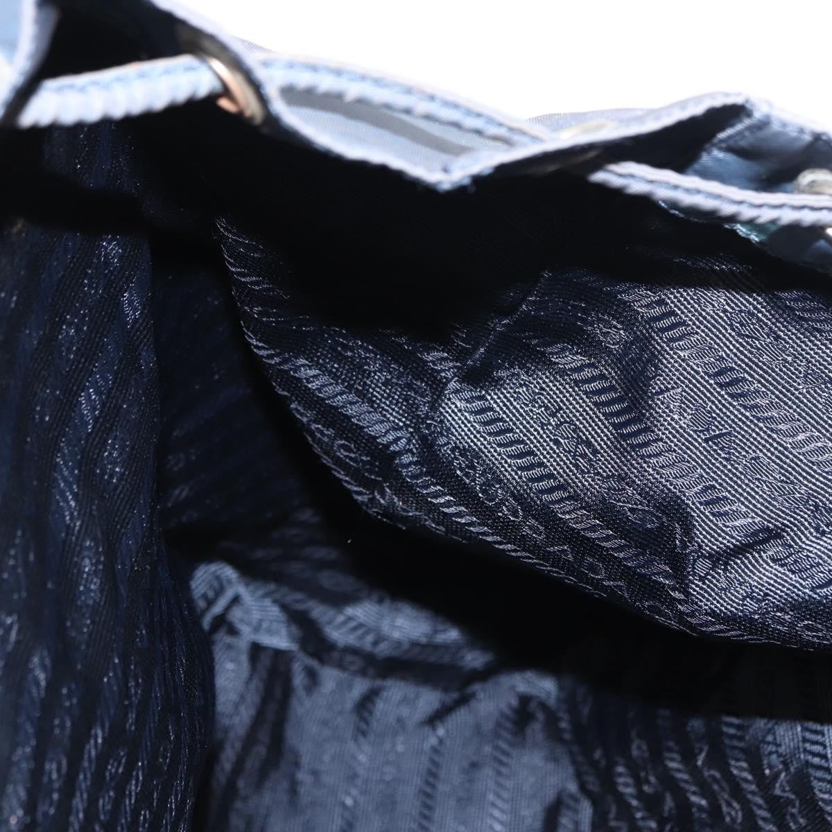 Prada Vela Double Front Pocket Backpack Tessuto with Saffiano Leather, BLUE, NYLON, Backpack