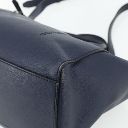 Bally Vintage Handbag Leather, Navy, Leather, Handbag