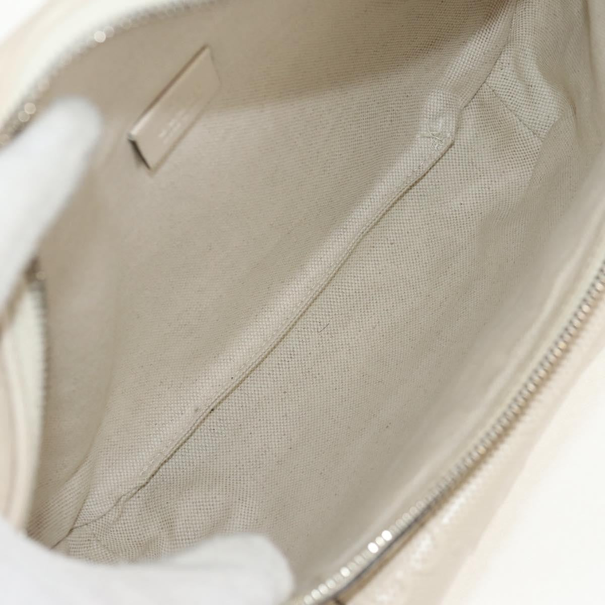 Gucci Front Pocket Belt Bag GG Embossed Perforated Leather, WHITE, CANVAS, Shoulder bag