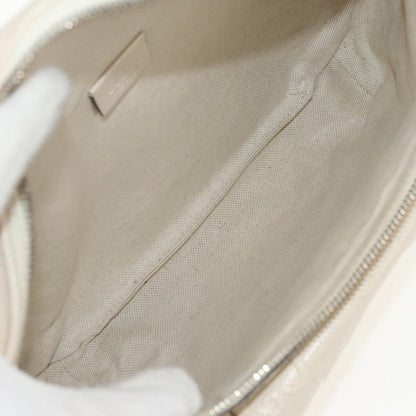 Gucci Front Pocket Belt Bag GG Embossed Perforated Leather, WHITE, CANVAS, Shoulder bag