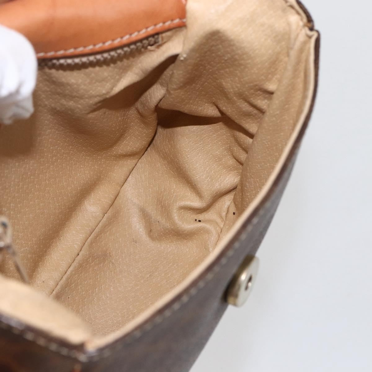 Celine Vintage Macadam Shoulder Bag Canvas and Leather, BROWN, CANVAS, Shoulder bag