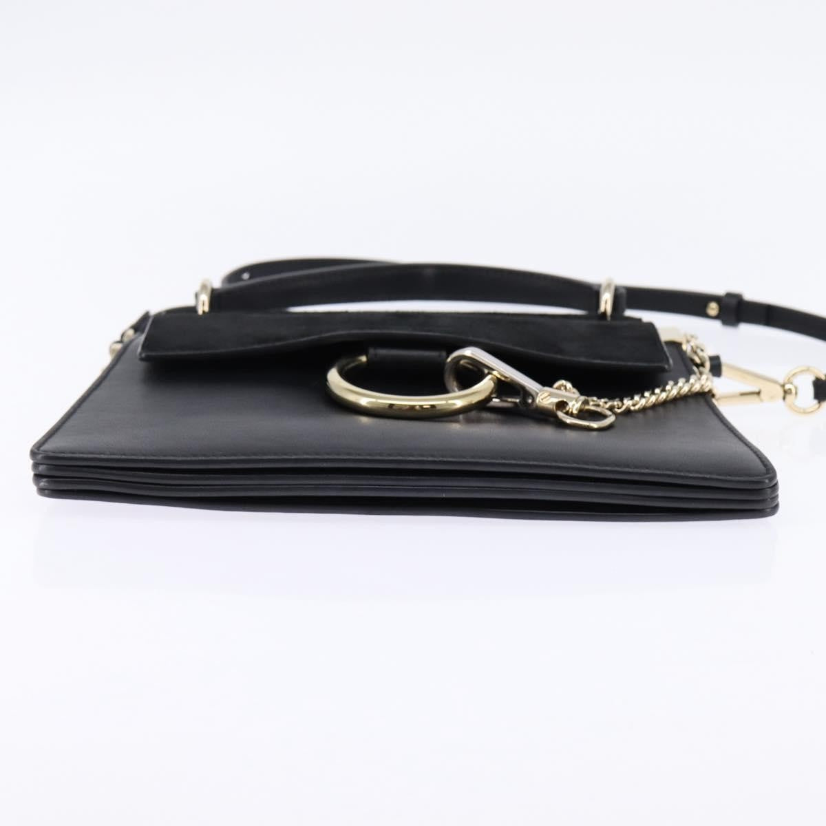 Chloe Faye Top Handle Bag Leather and Suede, BLACK, SUEDE, Handbag