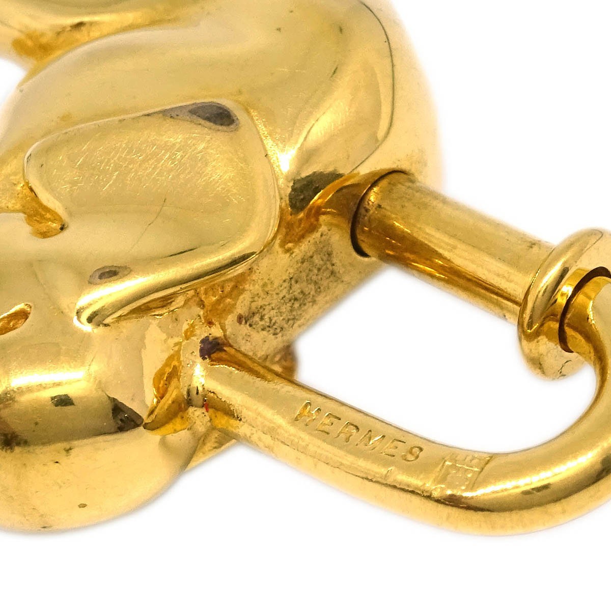 Hermes Elephant Cadena Lock Charm Metal, GOLD, GOLD_PLATED, Charms and Keychains