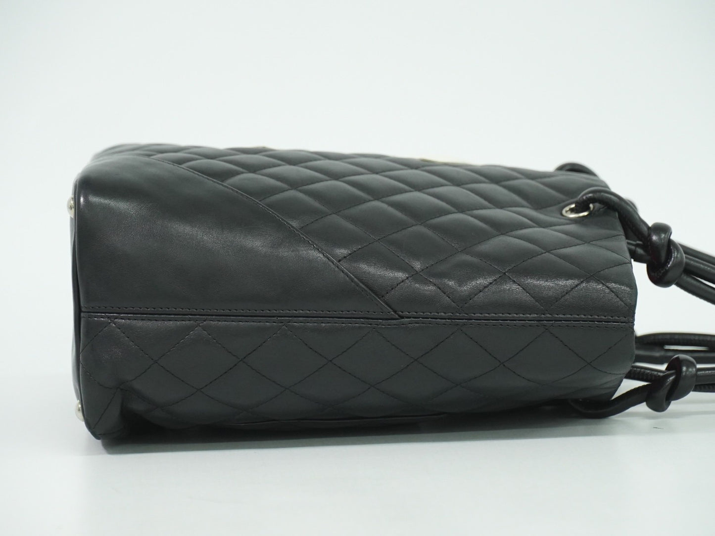 Chanel Cambon Tote Quilted Leather, BLACK, LEATHER, Tote bag