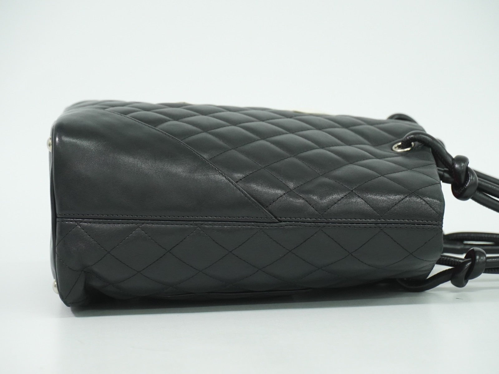 Chanel Cambon Tote Quilted Leather, BLACK, LEATHER, Tote bag