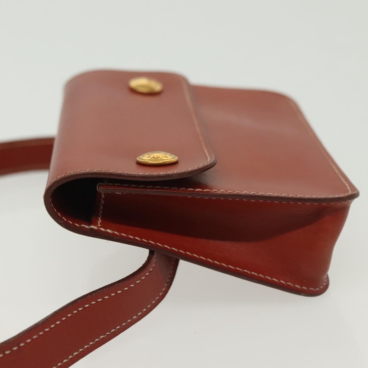 Hermes Pochette Green Waist Bag Leather, BROWN, LEATHER, Clutche & pouche