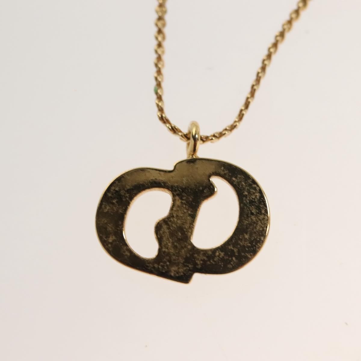 Christian Dior CD Pendant Necklace Metal, GOLD, METAL, Necklace