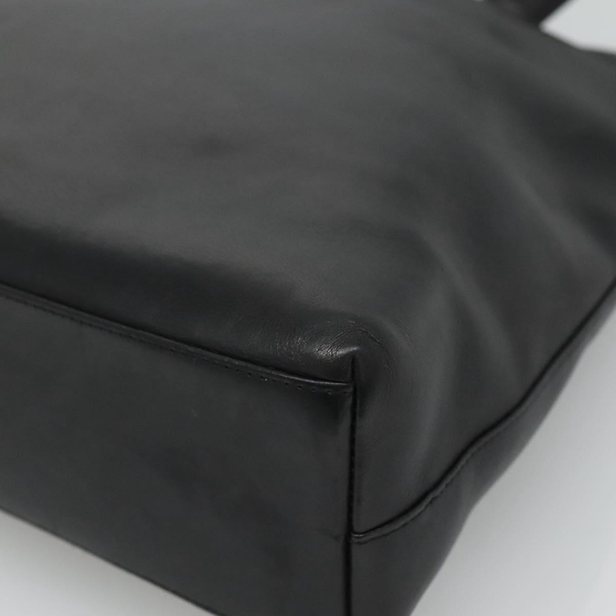 Chanel Vintage Shoulder Bag Leather, BLACK, LEATHER, Shoulder bag