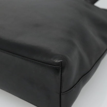 Chanel Vintage Shoulder Bag Leather, BLACK, LEATHER, Shoulder bag