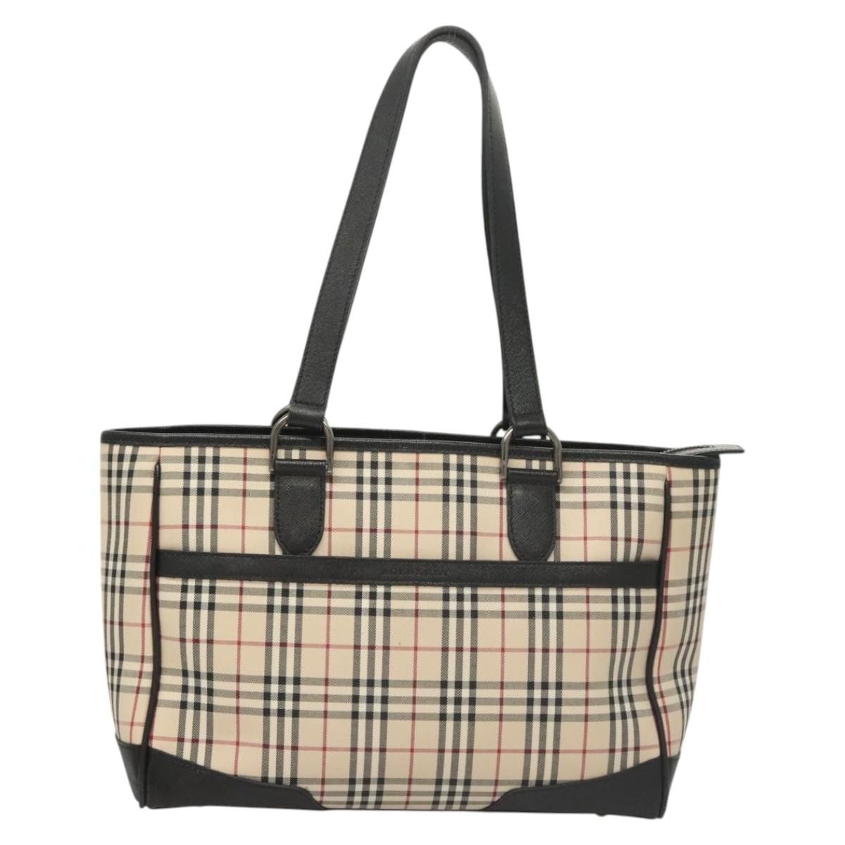 Burberry Nova Check Tote Canvas and Leather, BEIGE, CANVAS, Tote bag