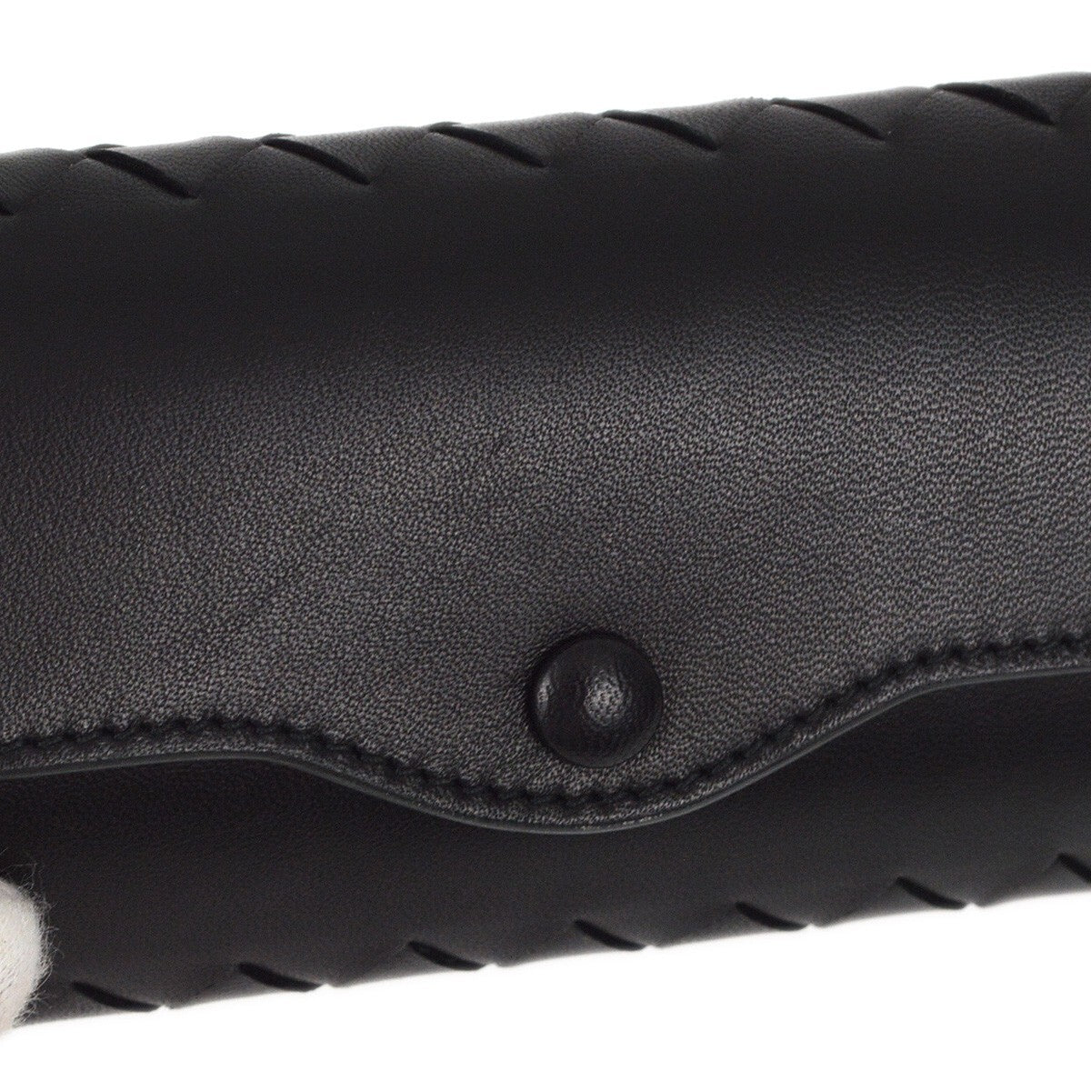 Bottega Veneta Knotted Keyring Leather, BLACK, LEATHER, Charms and Keychains