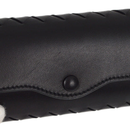 Bottega Veneta Knotted Keyring Leather, BLACK, LEATHER, Charms and Keychains