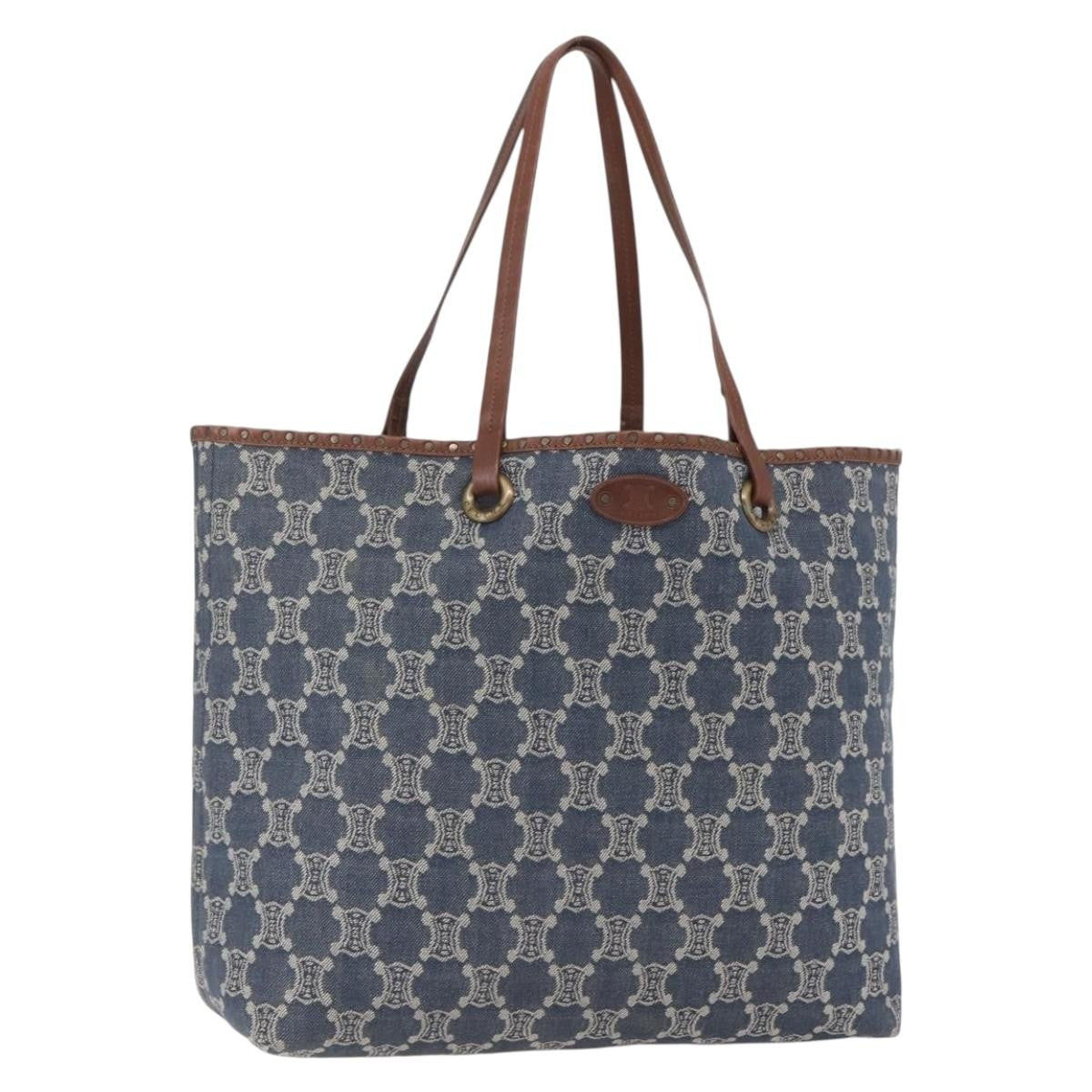 Celine Vintage Macadam Tote bag Canvas, BLUE, CANVAS, Tote bag