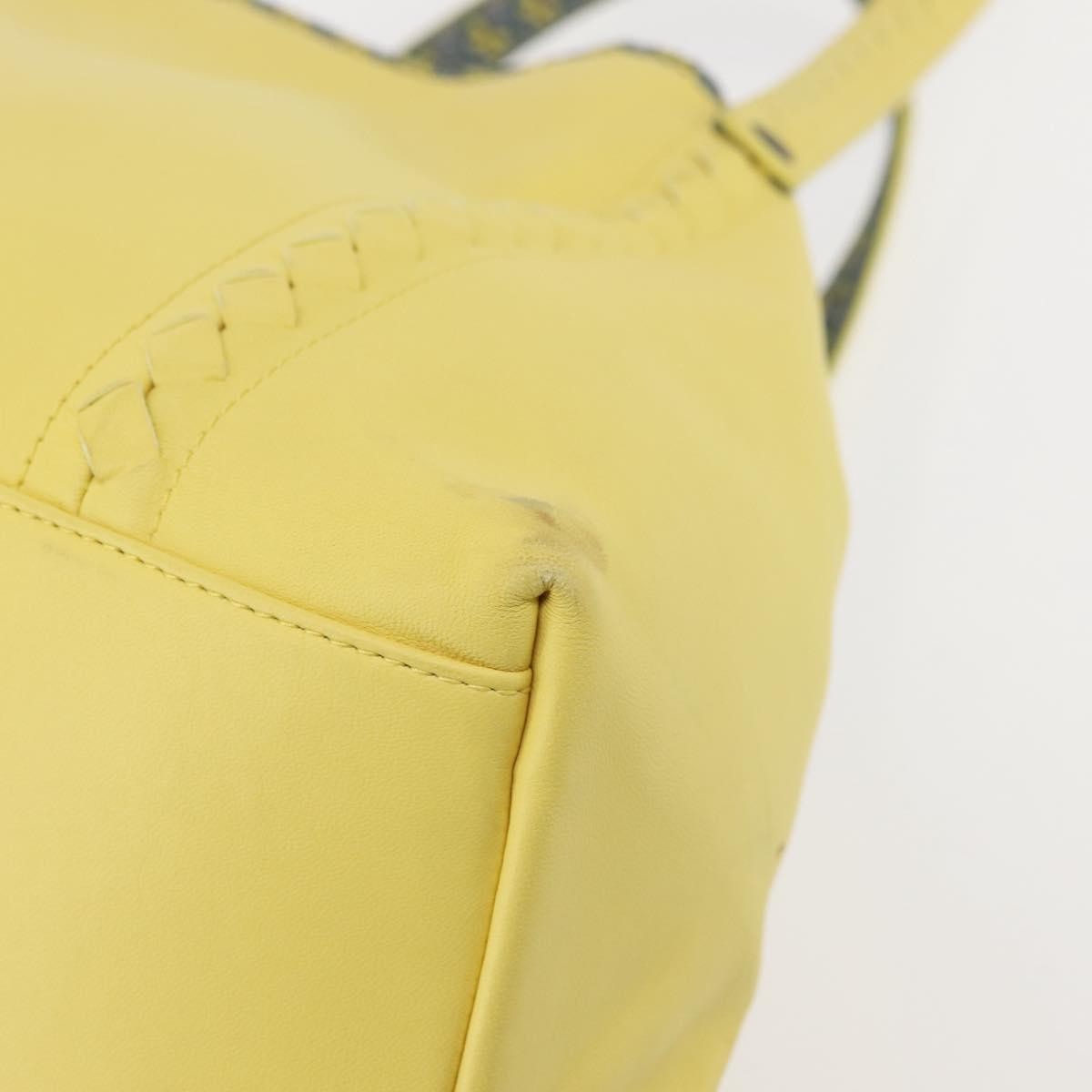 Bottega Veneta A-Shape Tote Leather with Intrecciato Detail, YELLOW, LEATHER, Shoulder bag