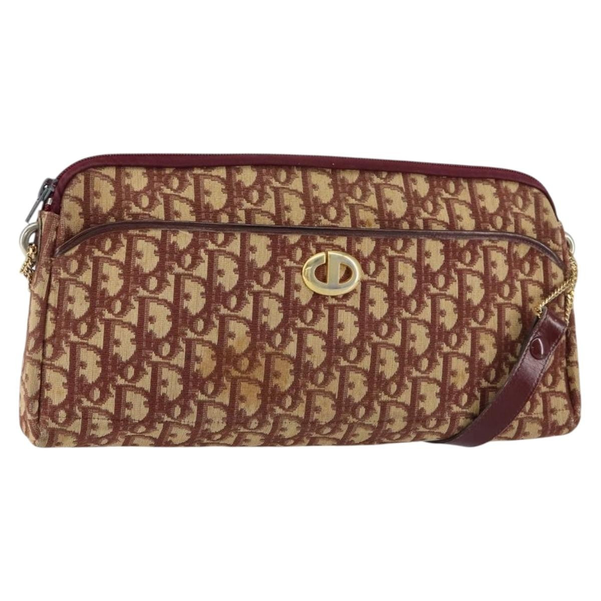 Christian Dior Vintage CD trotter Shoulder bag Canvas, RED, CANVAS, Shoulder bag