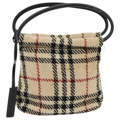 Burberry Nova check Pochette Canvas, BEIGE, CANVAS, Clutche & pouche