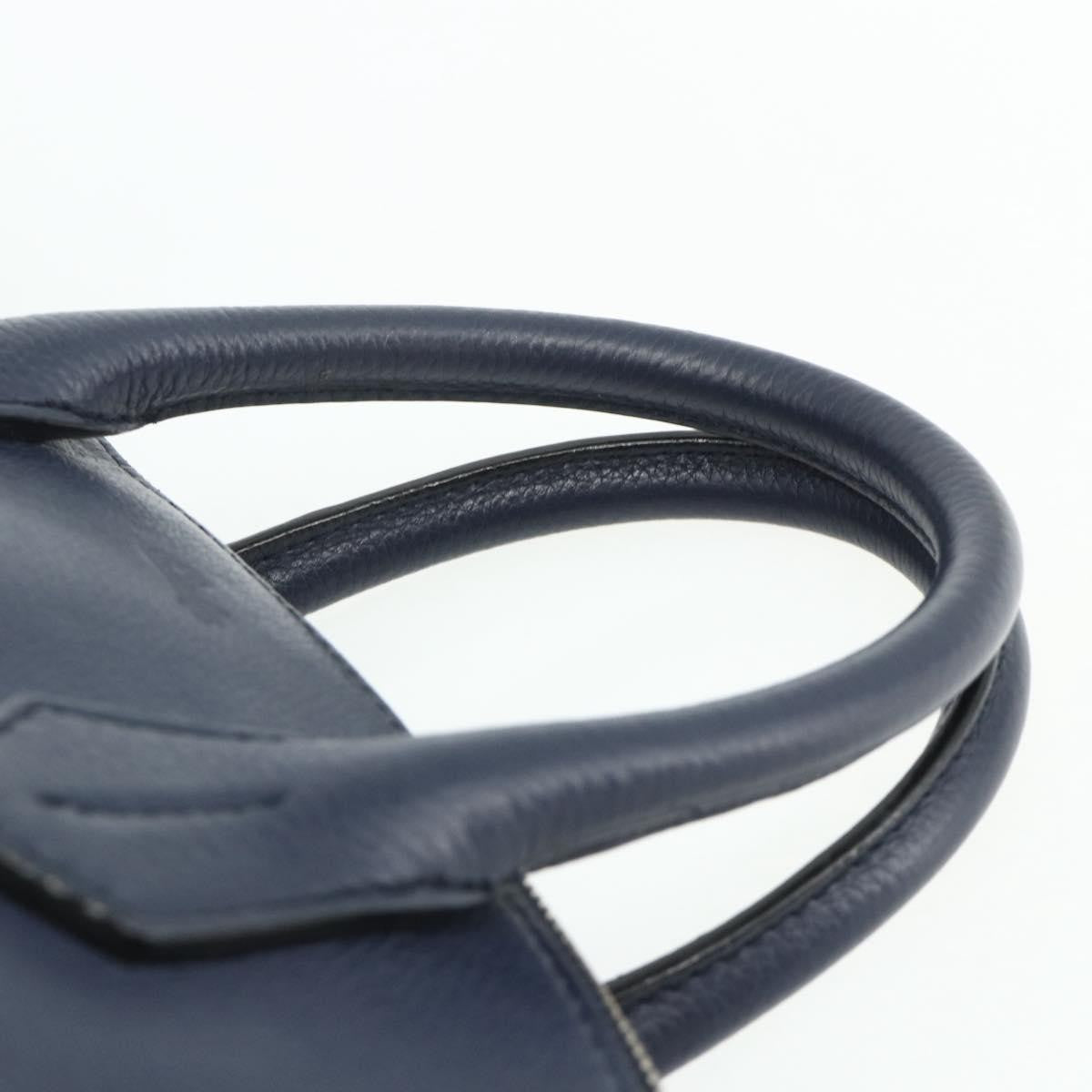 Bally Vintage Handbag Leather, Navy, Leather, Handbag