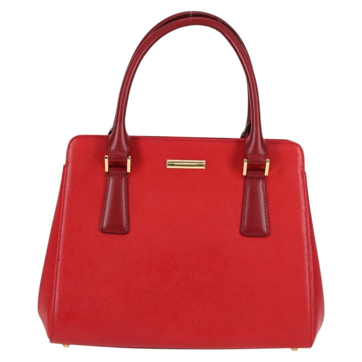 Burberry Vintage Handbag Leather, RED, LEATHER, Handbag