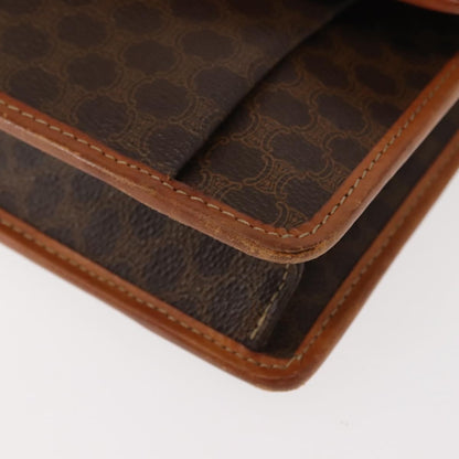 Celine Vintage Macadam Shoulder Bag Canvas and Leather, BROWN, CANVAS, Shoulder bag