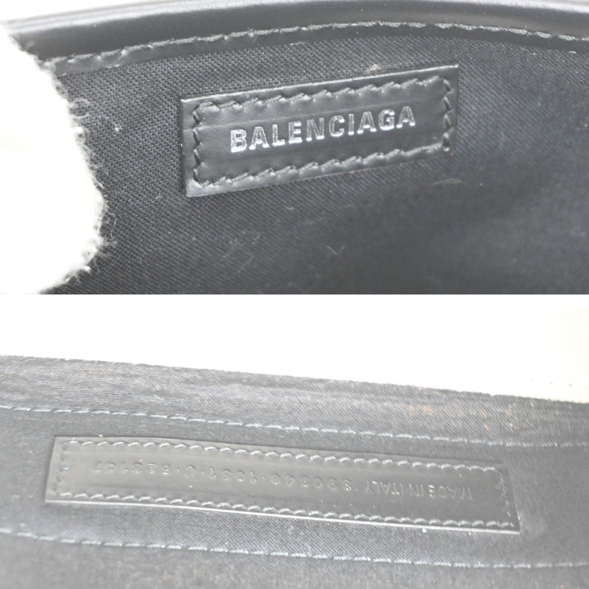 Balenciaga Navy Cabas Canvas with Leather, BEIGE, CANVAS, Bag