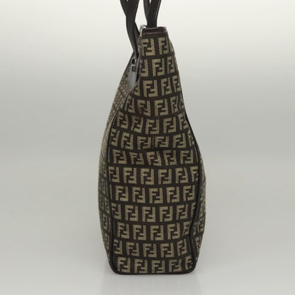 Fendi Vintage Flip Lock Tote Zucchino Canvas, BROWN, CANVAS, Tote bag