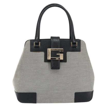 Gucci Vintage square G handbag Canvas, GRAY, CANVAS, Handbag