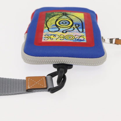 Loewe Eye/Loewe/Nature Zip Neck Pouch Canvas with Applique, BLUE, CANVAS, Clutche & pouche