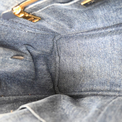 Prada Canapa Convertible Tote Denim, BLUE, DENIM_JEANS, Tote bag