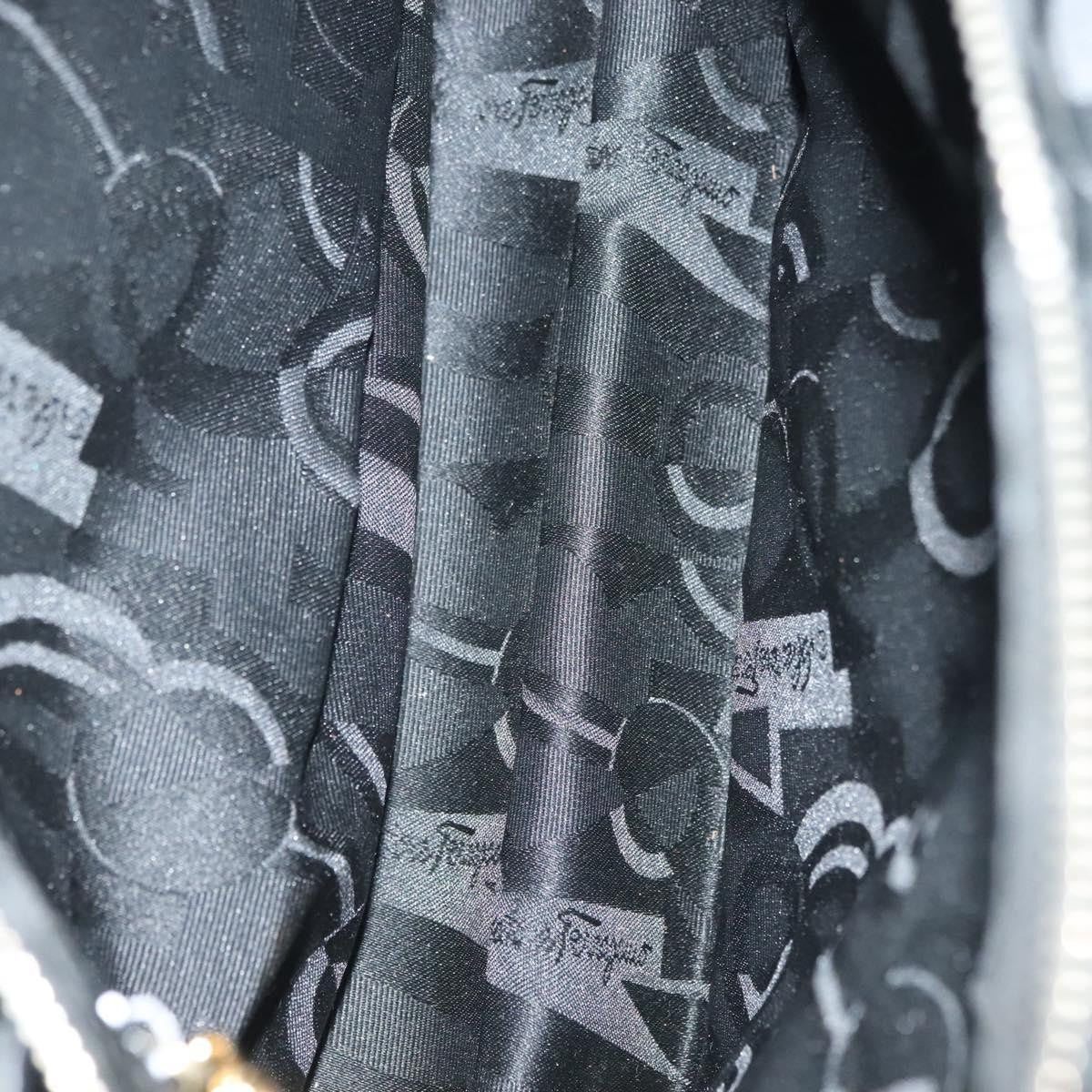 Salvatore Ferragamo Gancini Shoulder Bag Leather, BLACK, LEATHER, Shoulder bag