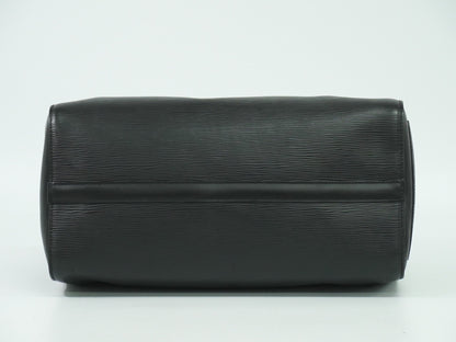 Louis Vuitton Speedy Handbag Epi Leather, BLACK, LEATHER, Handbag
