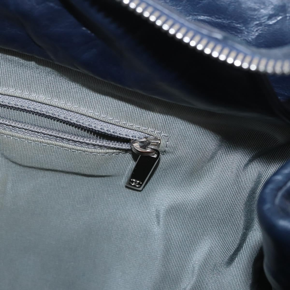 Chanel Ultra Stitch Chain Tote Quilted Calfskin, NAVY, LEATHER, Tote bag