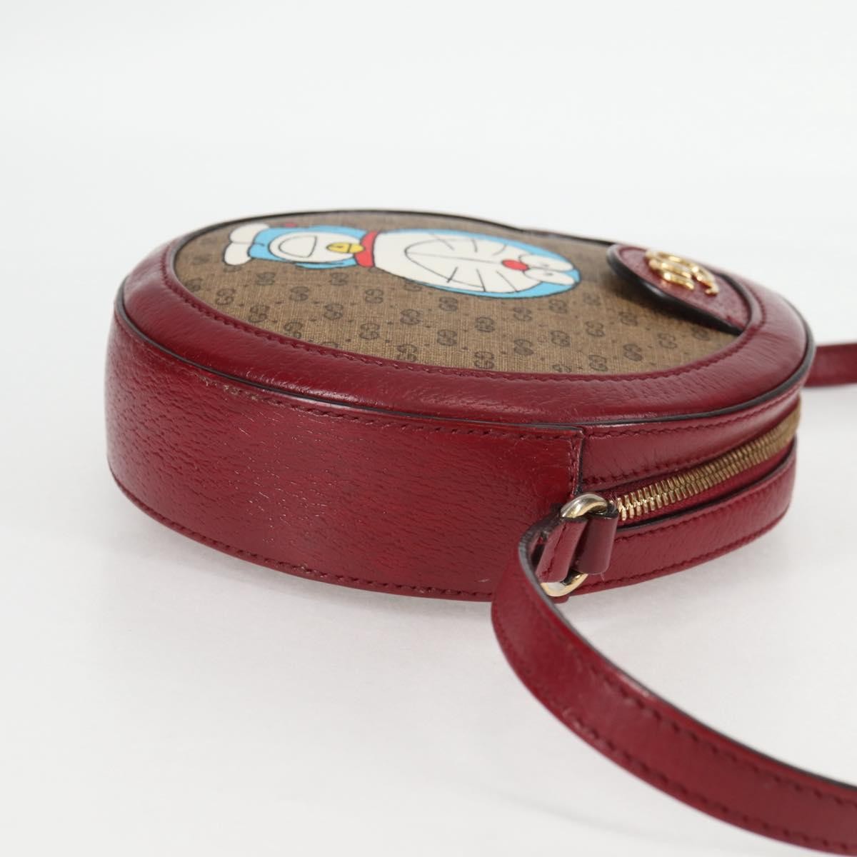 Gucci Doraemon Round Shoulder Bag Printed Mini GG Coated Canvas, BEIGE, PVC, Shoulder bag
