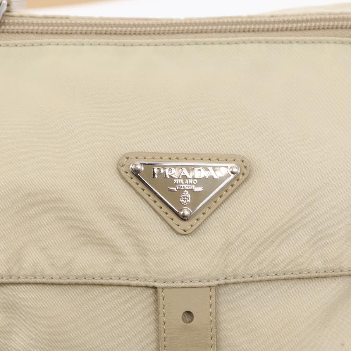 Prada Buckle Messenger Bag Tessuto, BEIGE, NYLON, Shoulder bag