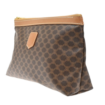 Celine Macadam Pochette Canvas and Leather, BROWN, CANVAS, Clutche & pouche